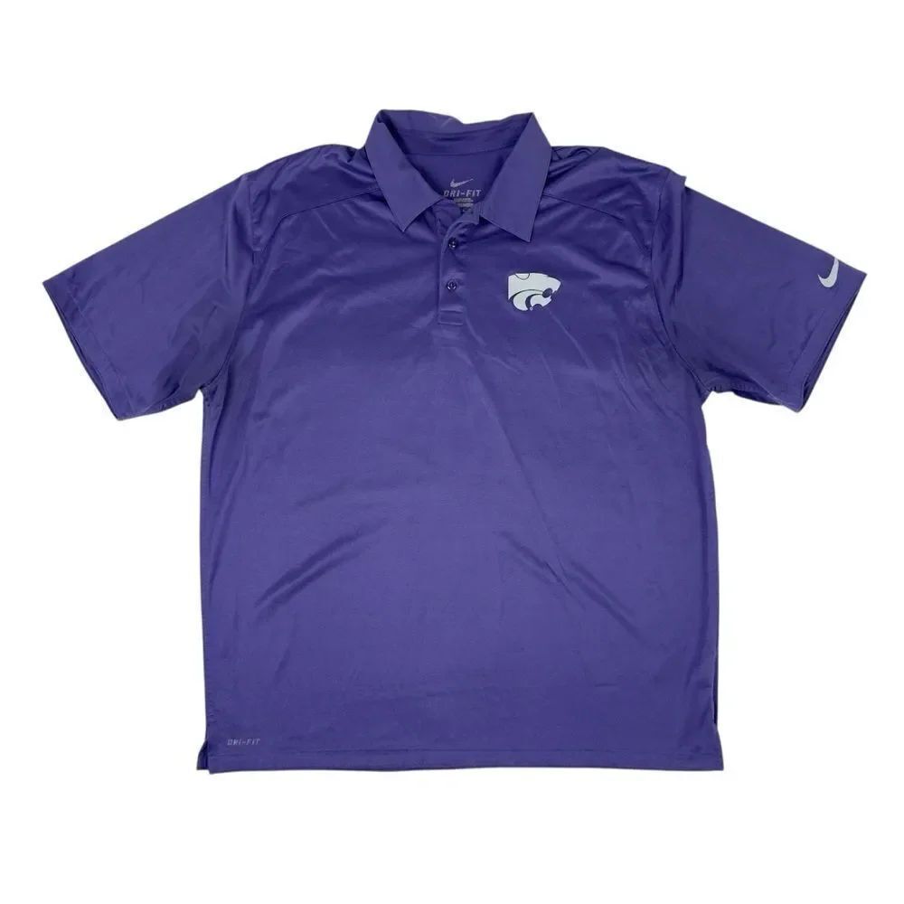 Nike K-State Wildcats Polo Shirt Men’s XL Purple Double Sided Dri-Fit Kansas